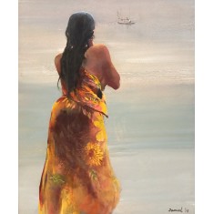 Jamal, 36 X 48, Oil on Canvas, Figurative Painting, AC-JML-017